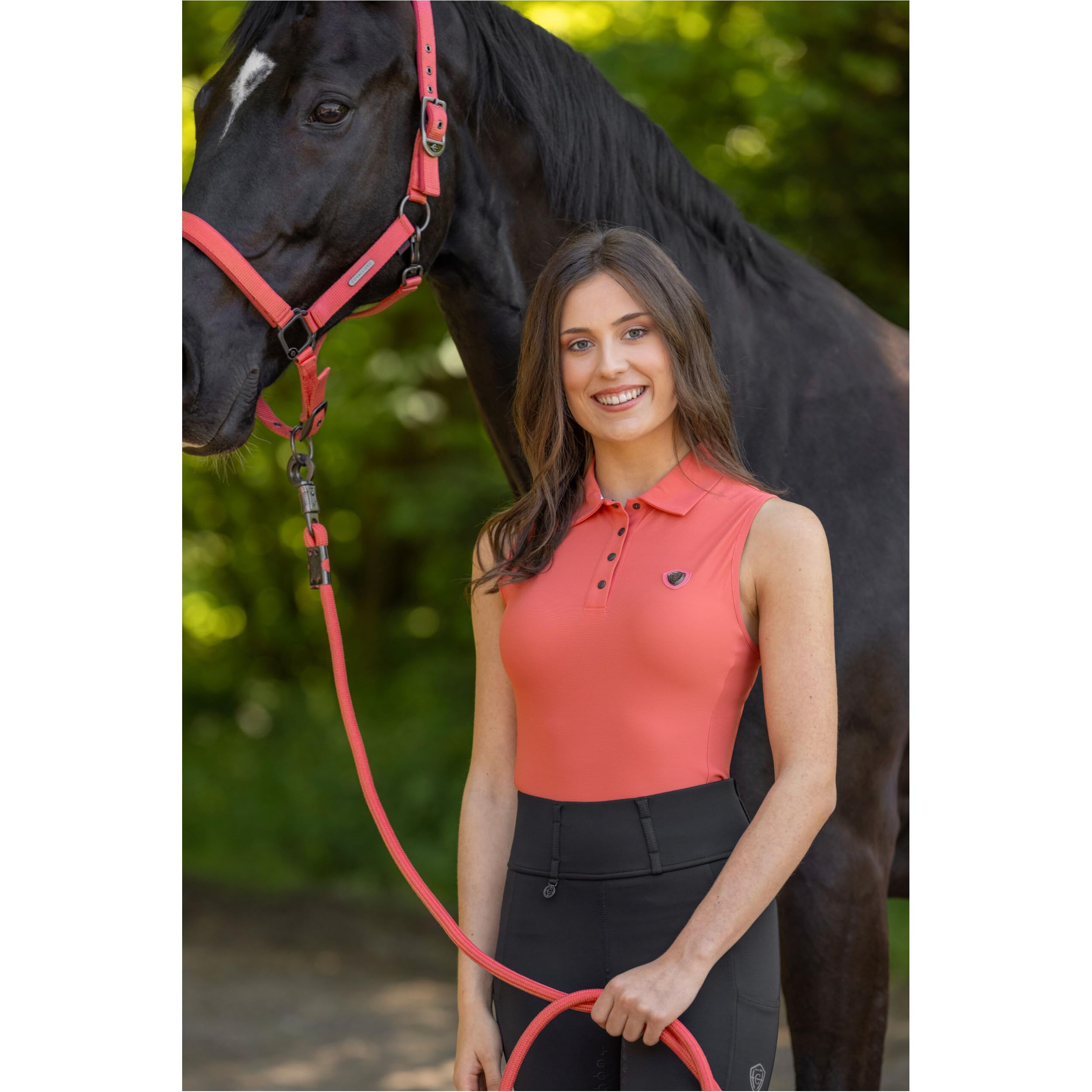 Covalliero - Damen Top – ärmelloses T-Shirt – Shirt mit Kragen & tailliertem Schnitt – Reitshirt aus Piquéstoff – atmungsaktives Sport Shirt – Reitbekleidung in vielen Farben & Größen