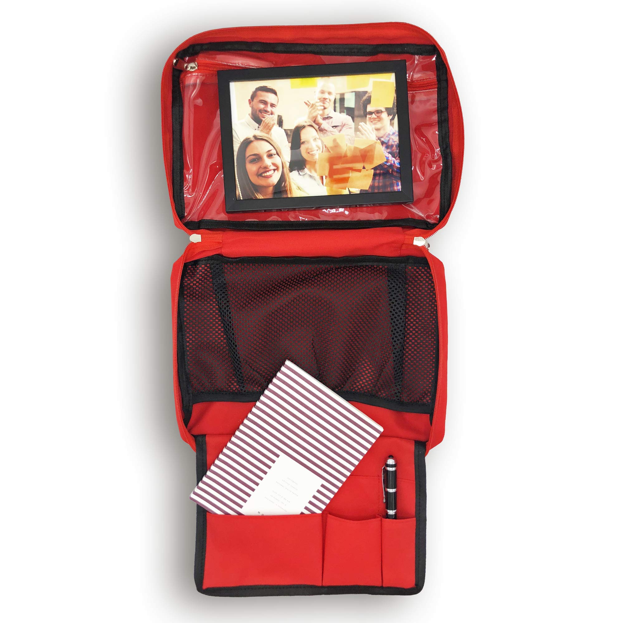 Erste-Hilfe Tasche für Eltern - Lustiges Geschenk zur Geburt, Babyparty oder Elternzeit - 28x18x8 cm - rot, ohne Inhalt