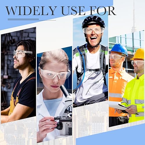 Miniatura 6 de Queekay 20 lentes de seguridad para hombres y mujeres, a prueba de empañamiento, protección contra arañazos y rayos UV para ciencia de laboratorio