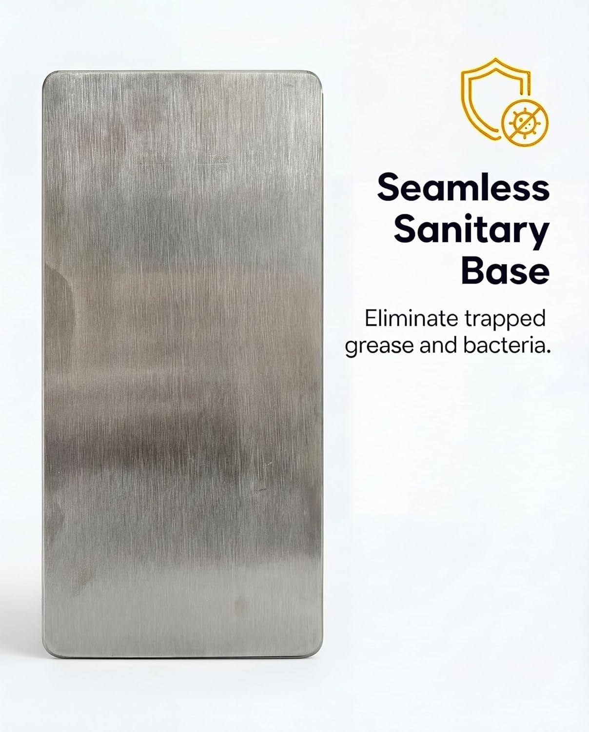 Stainless Steel Burger Smasher 2.50 LB – 8x4.25 Inch Steak Weight for Smash Burgers, Bacon, Sandwiches | Dishwasher Safe, Preheatable Protein Press with Silicone Handle | Commercial BBQ Tool