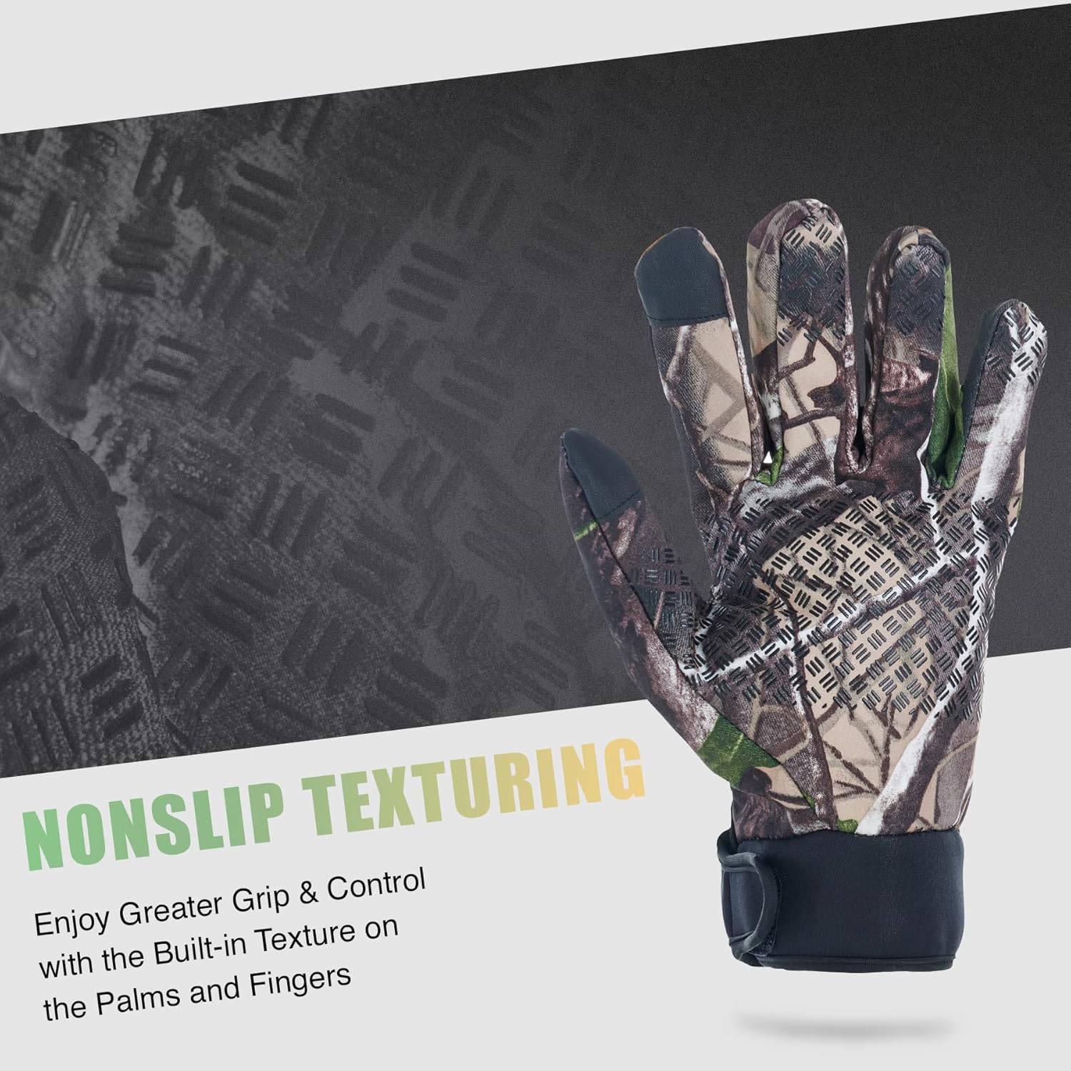 Pinty Camo Hunting Gloves for Men and Women, One Size Fits Most Touchscreen Gloves with Textured Palms, Tactical Gear Outdoor Hunting Accessories for Deer Hunting Airsoft Paintball Shooting and More : Sports & Outdoors