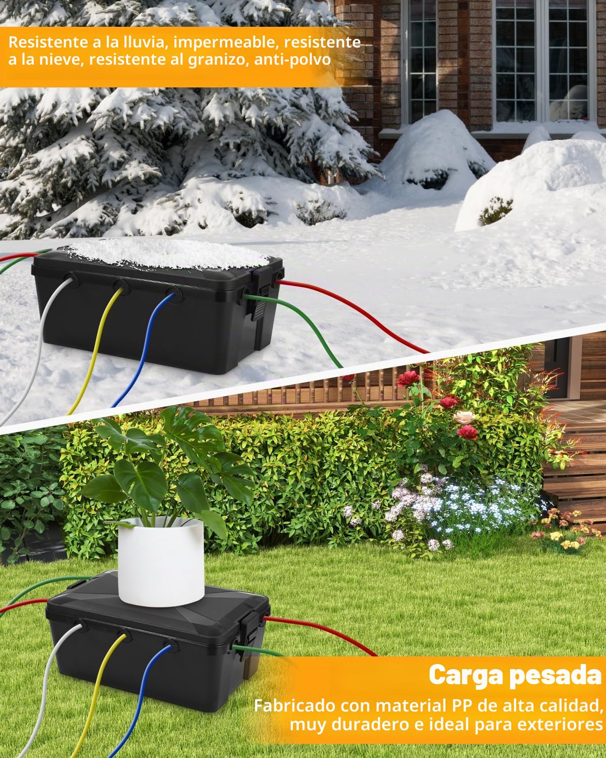 Caja de cable extra grande Protección IP54, 32 x 22 x 13 cm, caja de conexión eléctrica resistente a la intemperie, caja de distribución en el exterior de la prueba de protección