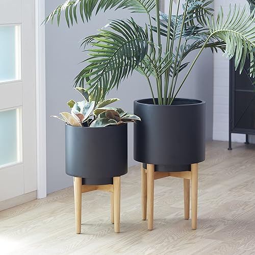 Miniatura 2 de CosmoLiving by Cosmopolitan 16723 Maceta decorativa de metal contemporáneo para interiores, soporte para sala de estar, cocina, oficina, 24