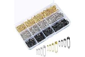 600 Pcs Safety Pins, Assorted Sizes for Clothes, Crafts, and Jewelry