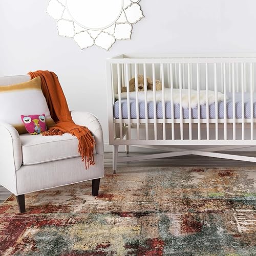 Miniatura 7 de Lahome Alfombra de Área Abstracta Moderna - Alfombras Lavables de 4x6 pies para Sala de Estar, Dormitorio, Comedor, Alfombra de Piso Interior