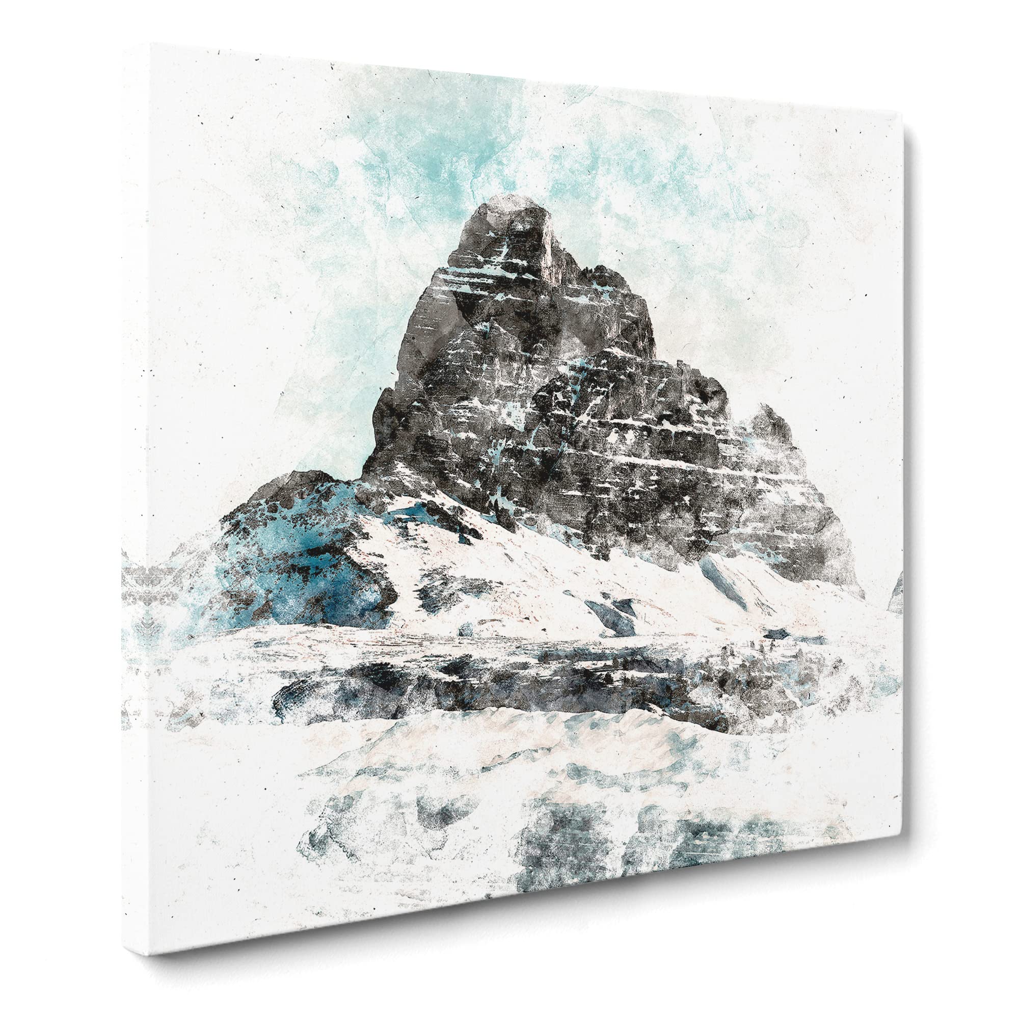 Mountain Summit in Italy Watercolour Canvas Print, Mixed, 35L x 35W cm