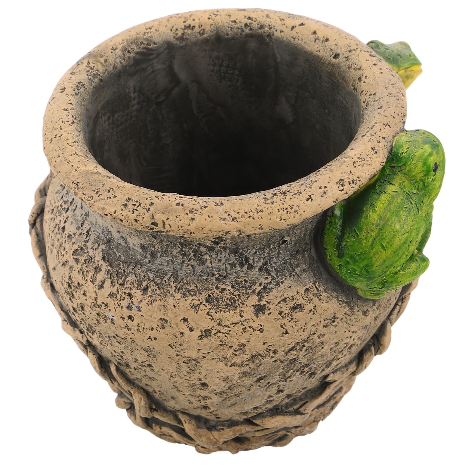 Jolie petite jardiniere originale grenouille en ciment