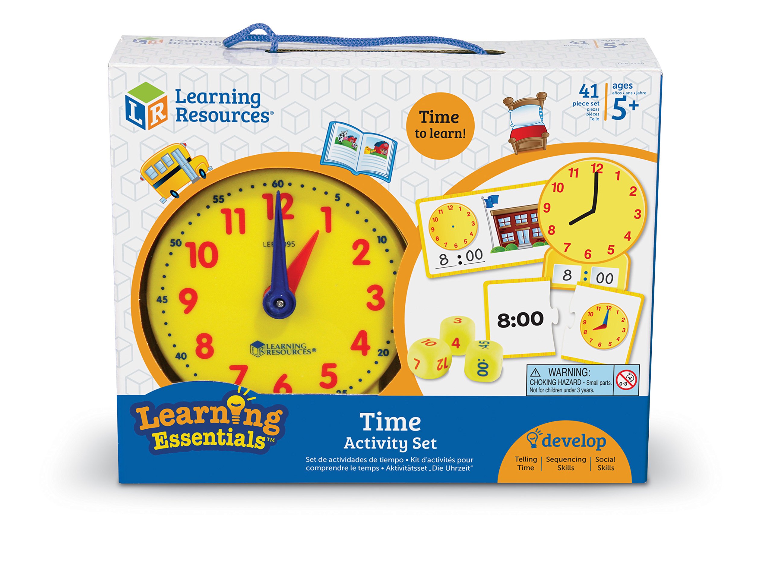 Learning Resources Horloge Éducative Enfant – Kit Lecture Heure Analogique Numérique – Jeu Montessori 5 Ans+