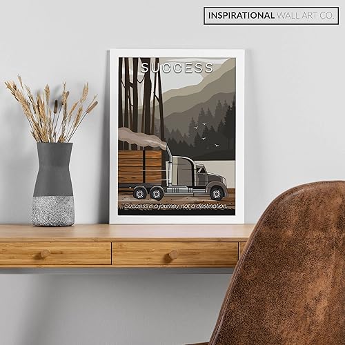 Miniatura 9 de Inspirational Wall Art Co. - Éxito - Pósters de citas de motivación para semirremolques - Impresión de envío de regalo, convoy de conductor diésel,