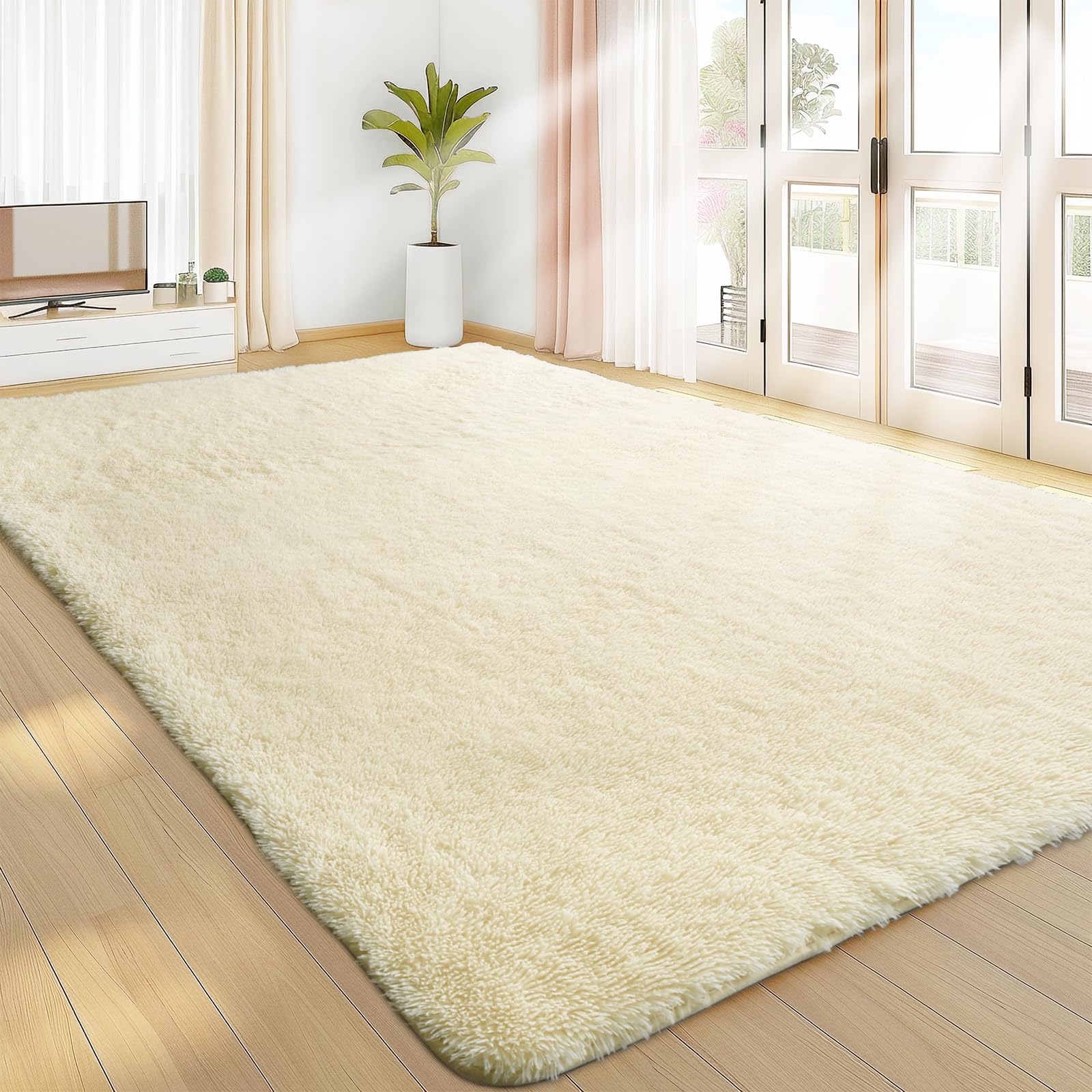 Photo 1 of ***STOCK PHOTO REFERENCE ***Sour Lemon Area Rugs 9x12 Living Room Bedroom, Large Fluffy Shag Rug