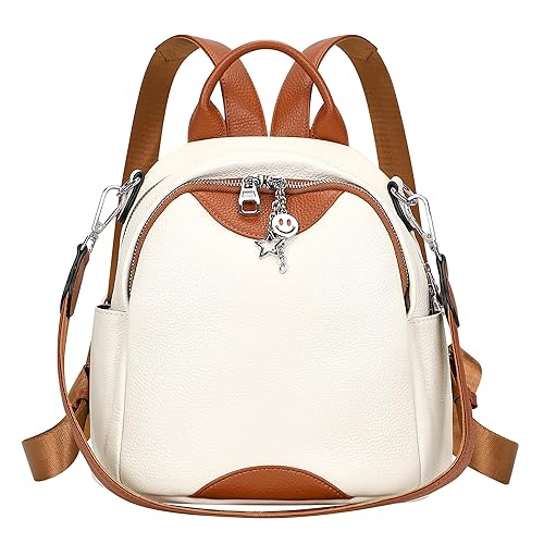 ALTOSY Soft Genuine Leather Backpack for Women Small Convertible Backpack