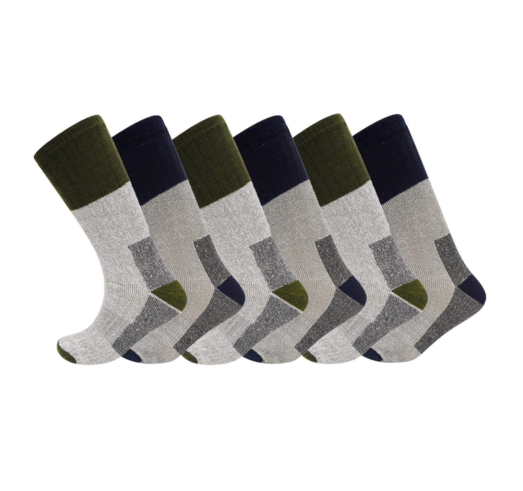 Sock Stack 6 Pairs Of Men's Merino Wool Socks, All Season Thermal Hiking Trekking Socks, Merino 6, Style 6, UK 6-11