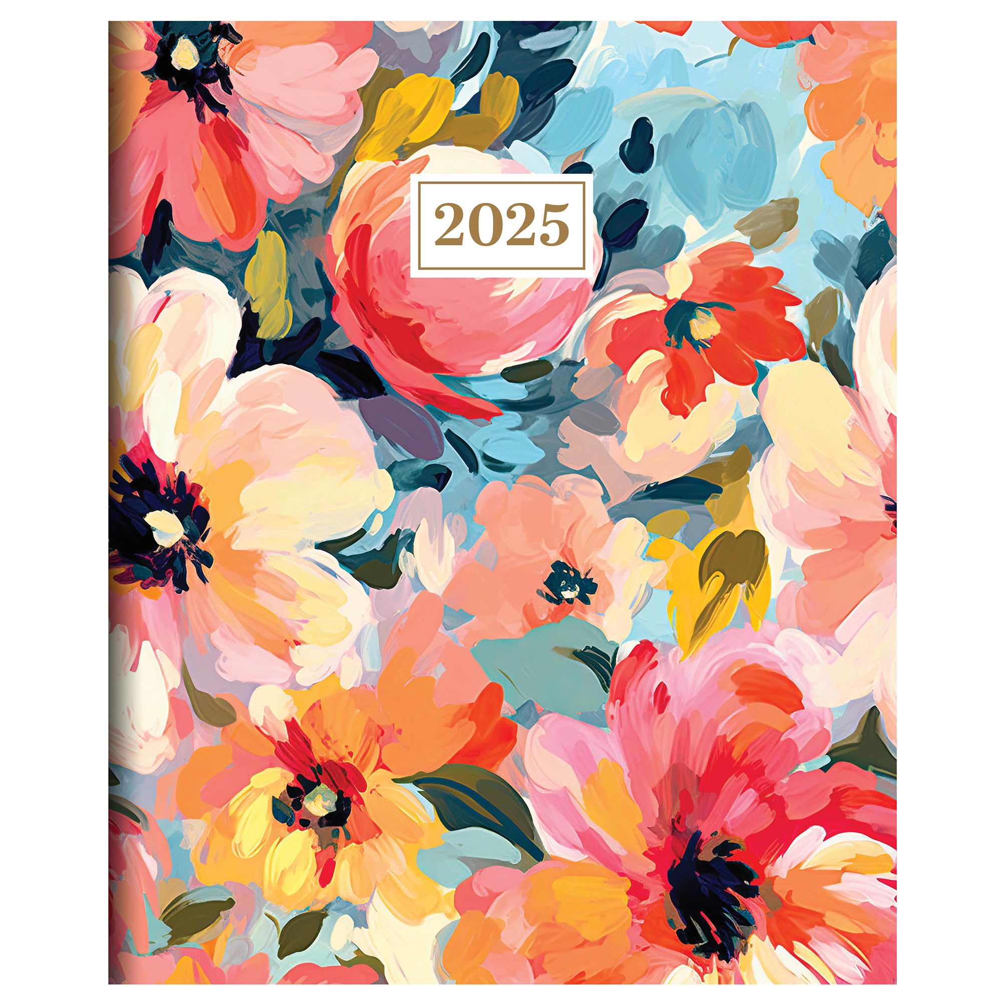 TF Publishing2025 Impressed Flowers Large Monthly Planner - 2 Page Spreads - Large Calendar Grid and Planning Prompts - 12 Month Calendar for School and Work - Journal and Note Space - 9"x11"