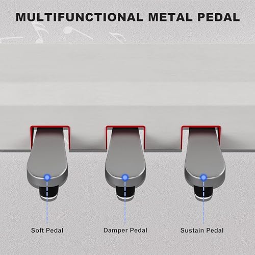 Miniatura 4 de UMOMO UMP-718 Piano digital con peso de 88 teclas con banco de piano dueto, piano de teclado para principiantes, tamaño completo, martillo pesado,