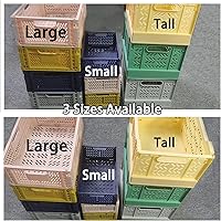 Vista 3 de Domiella Paquete de 2 cajas para almacenamiento, cajas de almacenamiento apilables de plástico, plegables para oficina, hogar, cocina, dormitorio