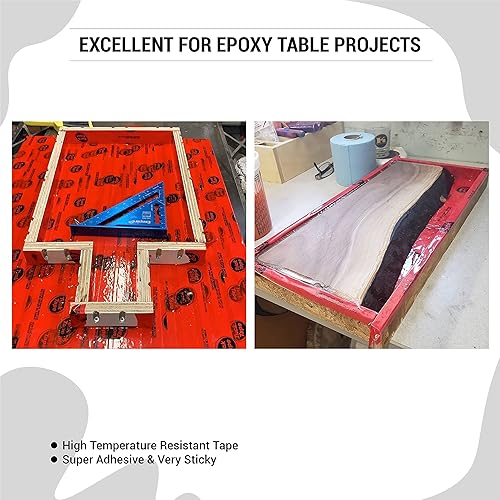 Miniatura 10 de Tuck Tape Cinta de revestimiento de construcción, cinta de resina epoxi, 2.4 in x 180 pies (blanco)
