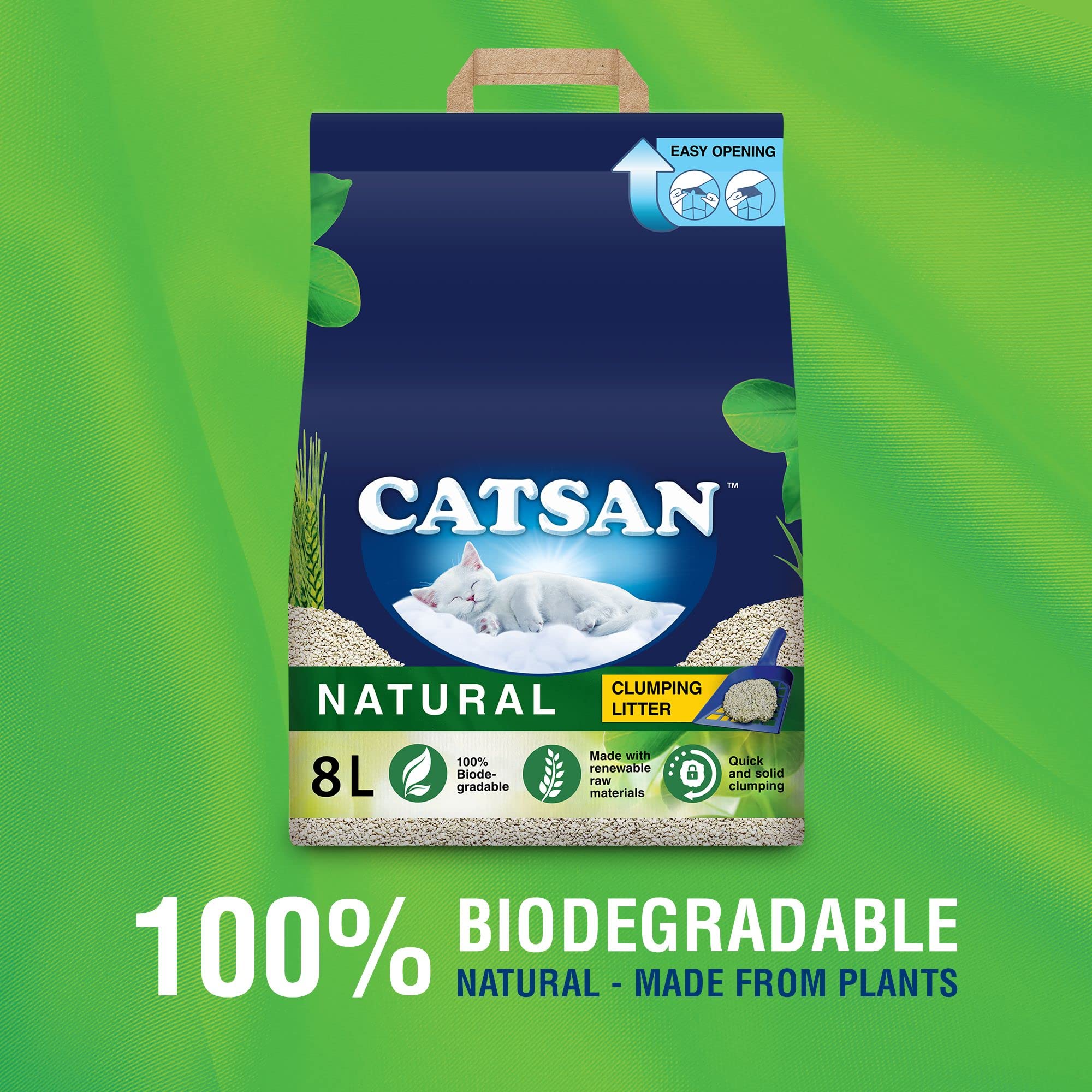 Catsan Natural Clumping Cat Litter, 100 biodegradable, extra absorbent
