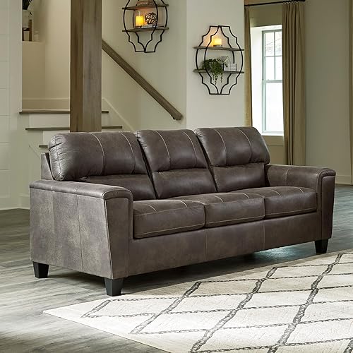 Miniatura 2 de Signature Design by Ashley Sofá moderno Navi de piel sintética, color gris