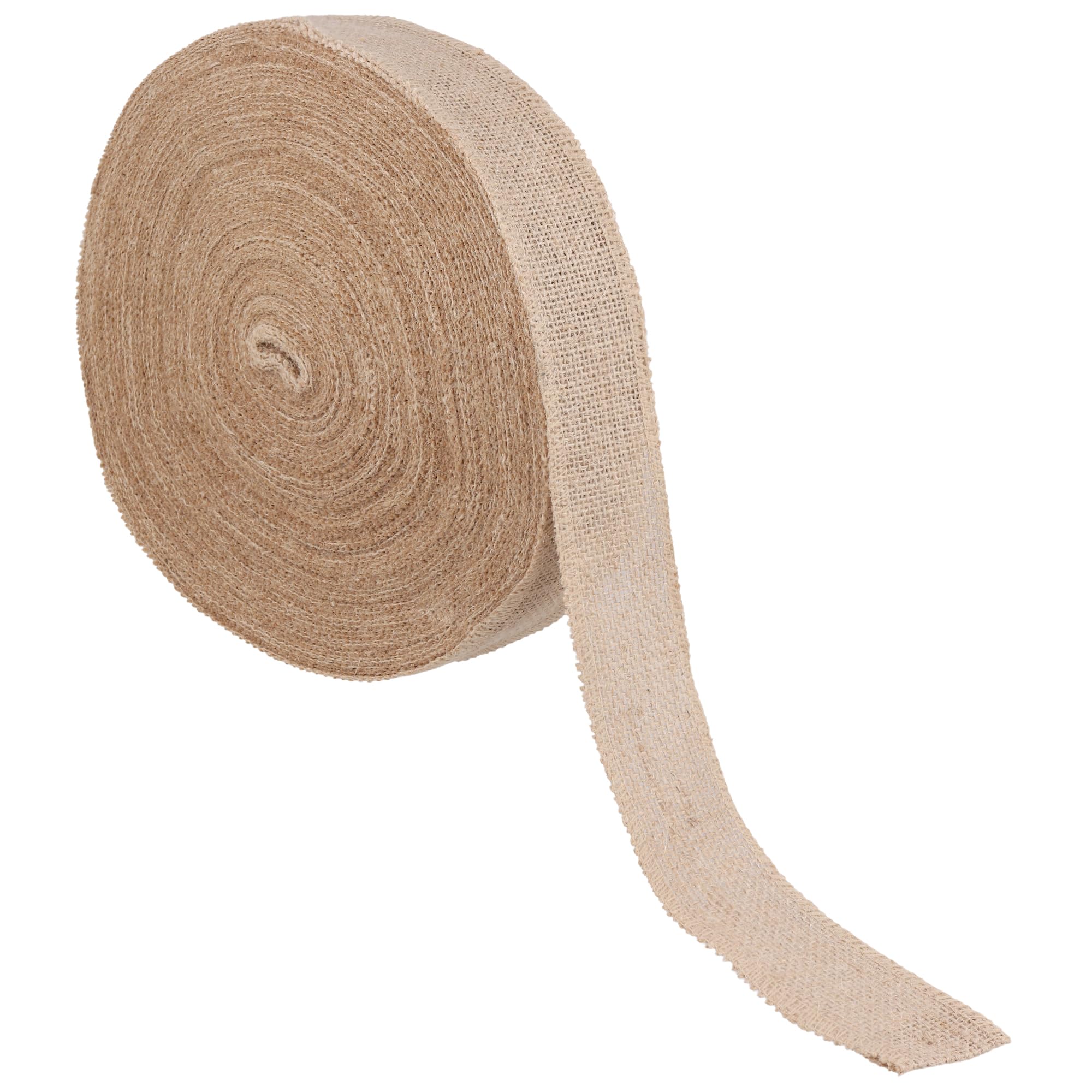 6cm x 50m Juteband, Burlap Band Natur, Braun Sackleinen Band für Geschenke, Hochzeit und Handwerk