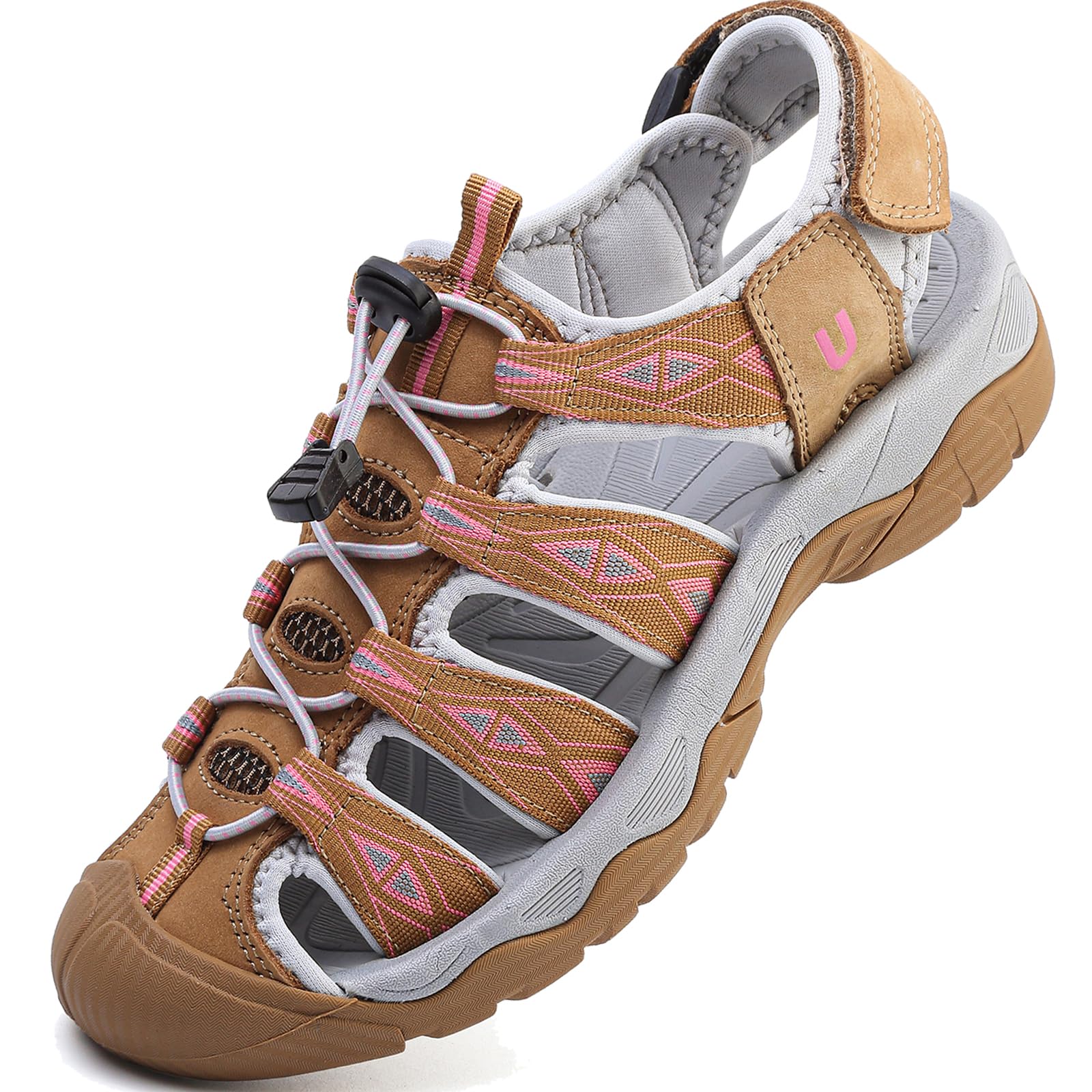 Lvptsh Womens Hiking Sandals Outdoor Athletic Sport Sandals Closed Toe Ladies Walking Sandals Beach Sandals Arch Support Adjustable