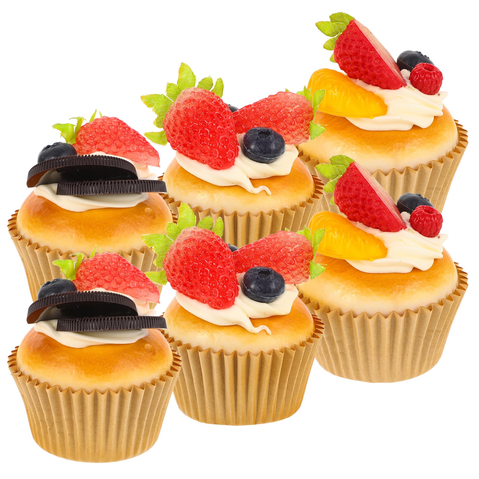 Zuckerfiguren Weihnachten 6 Stck Knstliche Cupcake-Modelle - Realistisch  Als Deko Oder Fotorequisiten Cake Pop Stiele