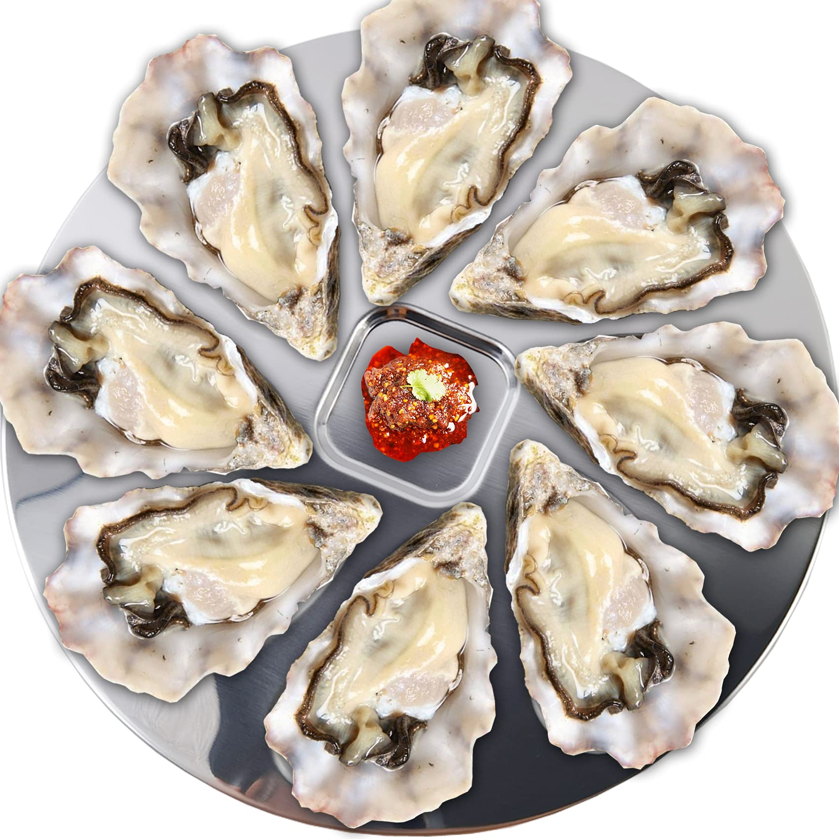Stainless Steel Oyster Plates - 3 Piece Set -3