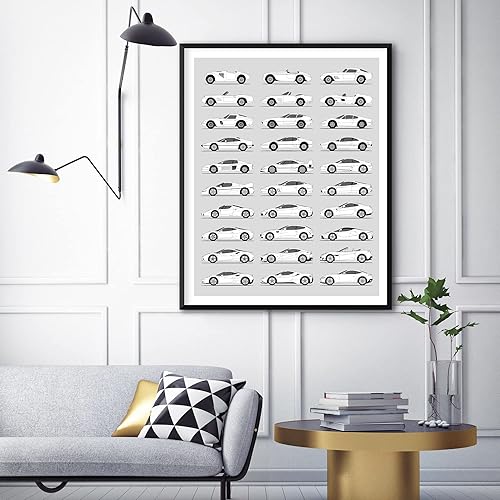 Miniatura 33 de Handmade Poster compatible with Chevy Print Wall Art Handmade Decor of the Best of Chevy Generations History Evolution 8x10" (Unframed) Satin Print