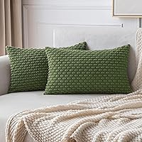 Vista 57 de MIULEE - Juego de 2 fundas decorativas para cojines, de pana suave y con estilo campestre y bohemio a rayas, para decorar hogar, sofá, cama, sala