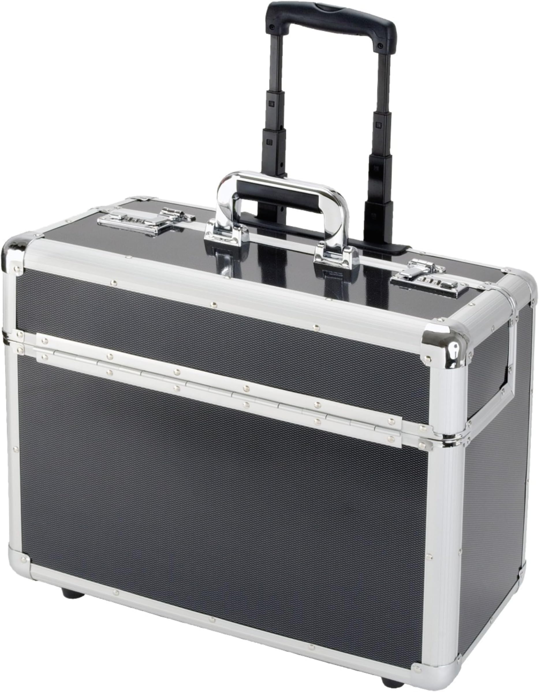 Trolley Pilot Case Laptop Compartment 2 Combination Locks Silver-Carbon Aluminium Ref 45129
