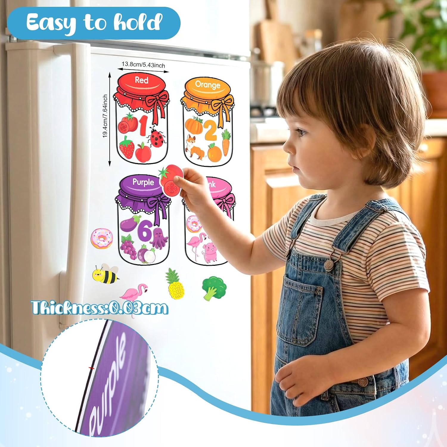 10Pcs Magnetic Color Sorting Cute Fridge Magnets for Kids Color Sorting | 60 Fridge Magnet Soft Magnets for Early Education Color Sorting Fine Motor Skills Boys Girls Gifts thumbnail