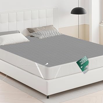 Grounding Bed Sheet, Grounding Mat Earthing UK with 10% Silver Fiber & 90% Organic Cotton, Natural Wellness and Healthy Earth Energy Mat 190x200cm Gray