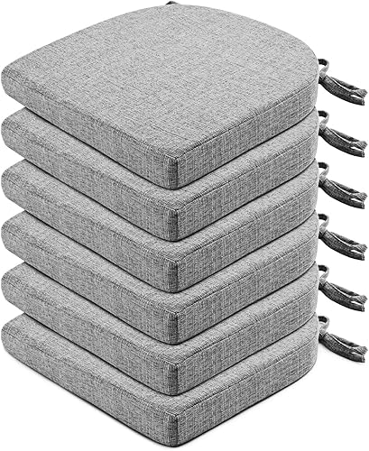 Miniatura 18 de Wellsin Cojines para Sillas de Comedor Paquete de 6 - Cojines para Sillas de Cocina con Lazos y Respaldo Antideslizante - Almohadillas para Sillas