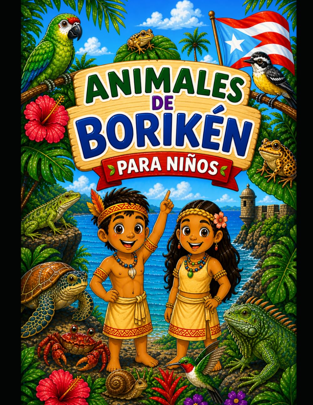 Animales de Borikén: Libro para colorear y aprender sobre los animales de Puerto Rico