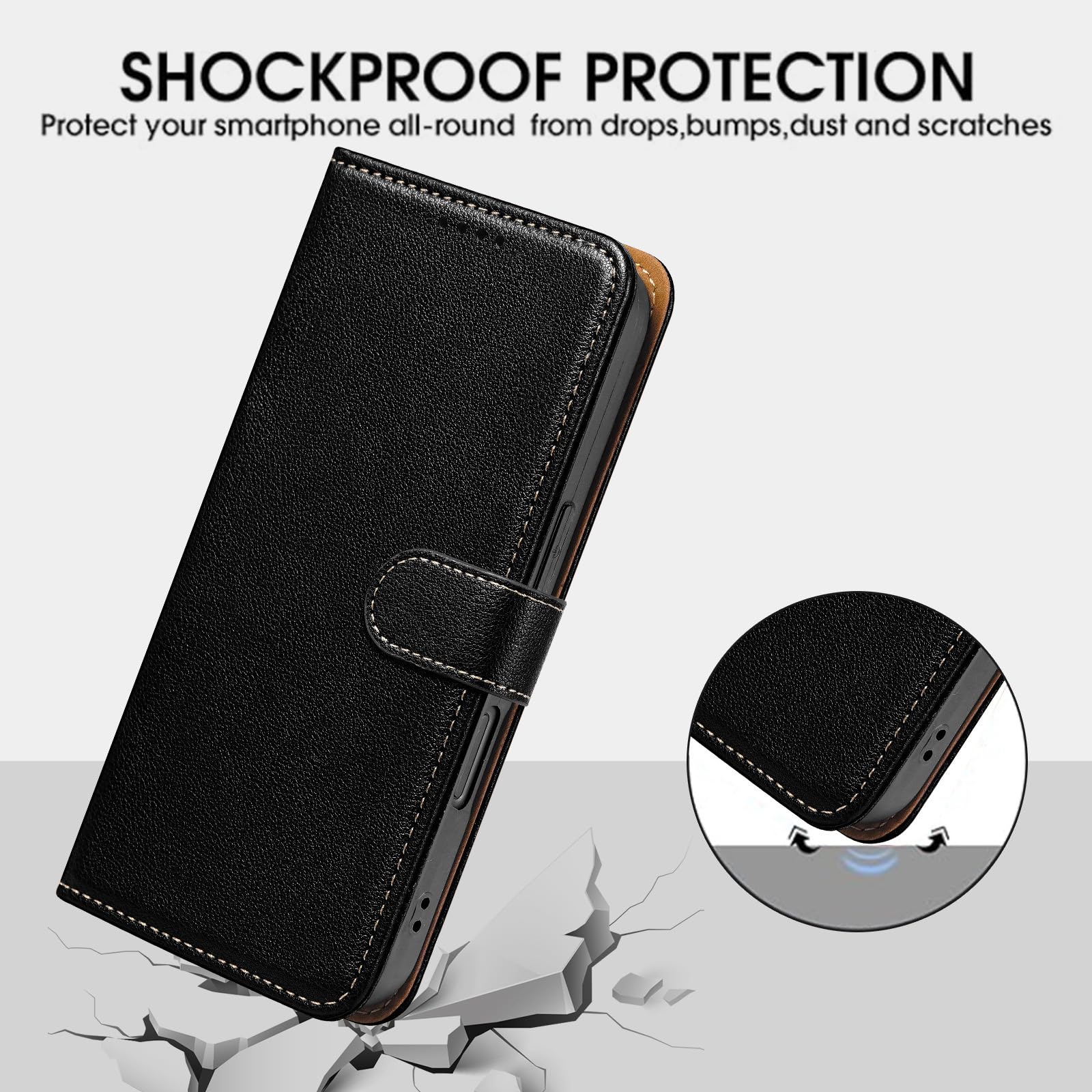 Etui z klapką do Samsung Galaxy S25 Ultra/S25 Plus/S25, skórzane etui portfelowe z uchwytem na karty, stojakiem, etui blokujące RFID, szare, S25 Ultra
