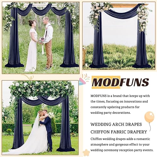 Miniatura 5 de 1 panel de tela de gasa de 29 x 20 pies, color azul marino, cortinas transparentes para telón de fondo, para arco de boda, arcos de boda para