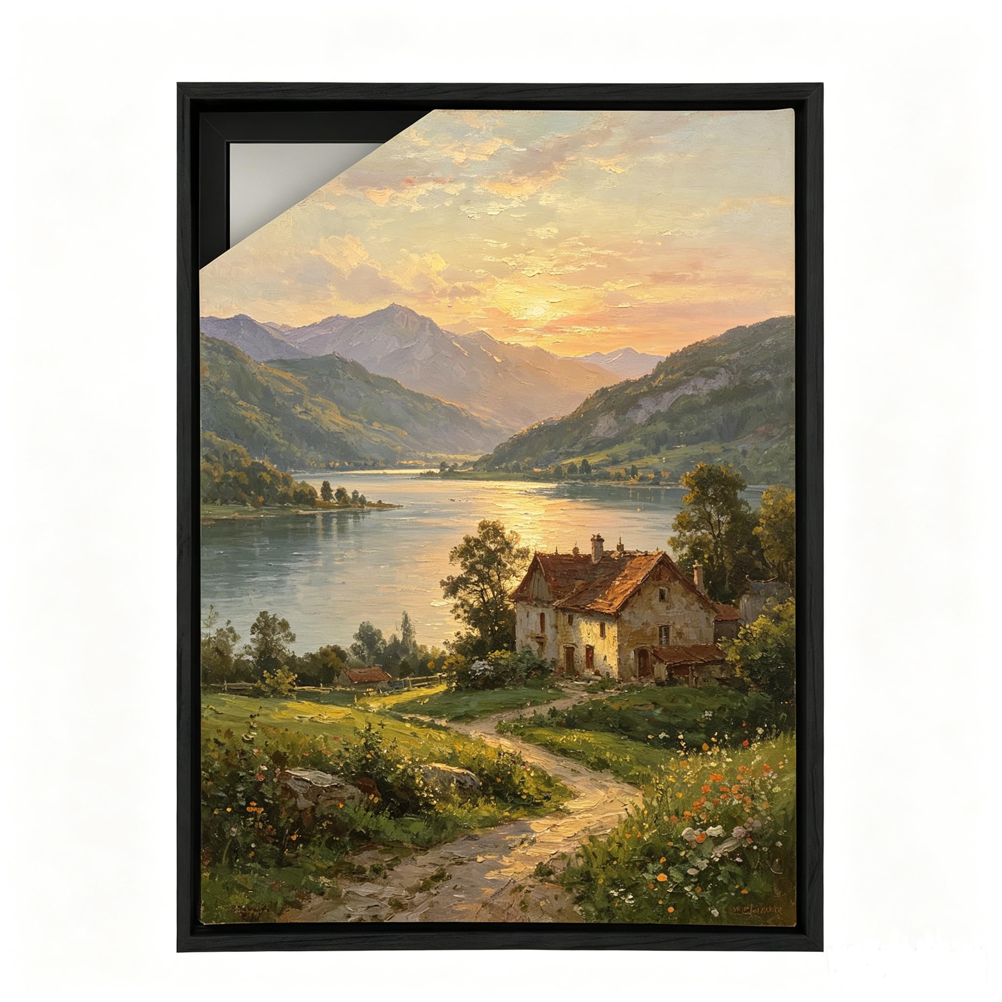 Floater Frame 30x40cm, Depth Effect MDF Picture Frame for Paints, Photo, Pre-drilled Holes DIY Canvs Frames Set for Gallery, Bedroom (Black, 30x40cm) — image 1