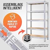 Monzana® 2x 5 Tier Heavy Duty Garage Shelving Unit 180x90x40cm Shed Racking Galvanised Steel Metal Shelving Units Storage Shelves Warehouse Shed Rack Workshop bench Shelf Unit Garage Storage Silver - 3