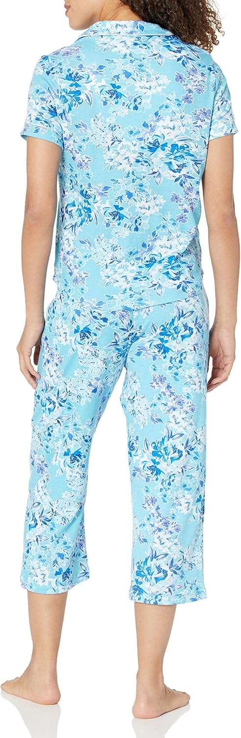 Karen Neuburger womens Short Sleeve Girlfriend Top and Cozy Bottom Pajama Pj Set - Image 2