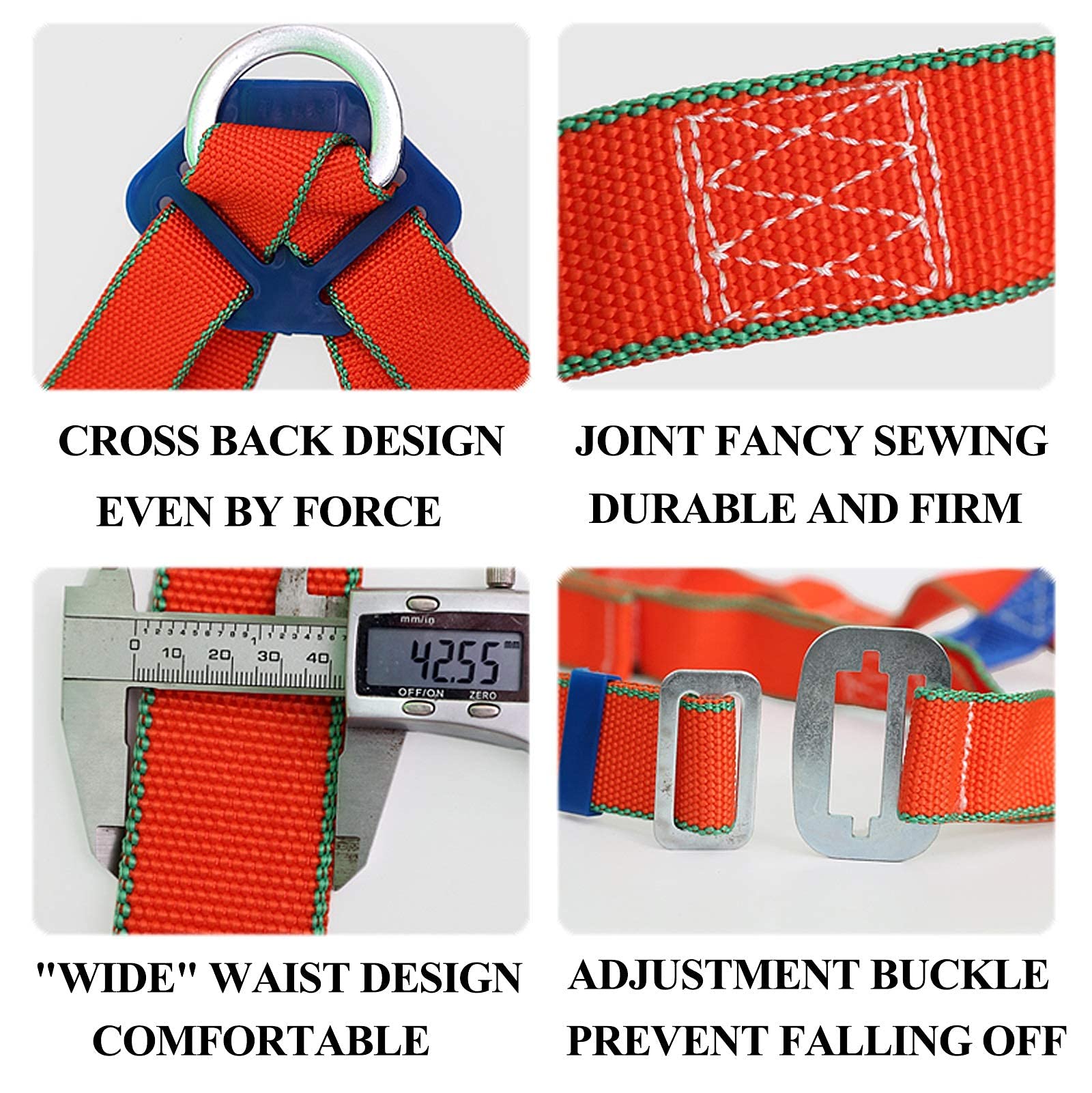 SwaYve Kits de Harnais de Sécurité, Harnais de Sécurité Antichute de Protection Personnelle, Harnais D'Escalade Complet À 5 Points