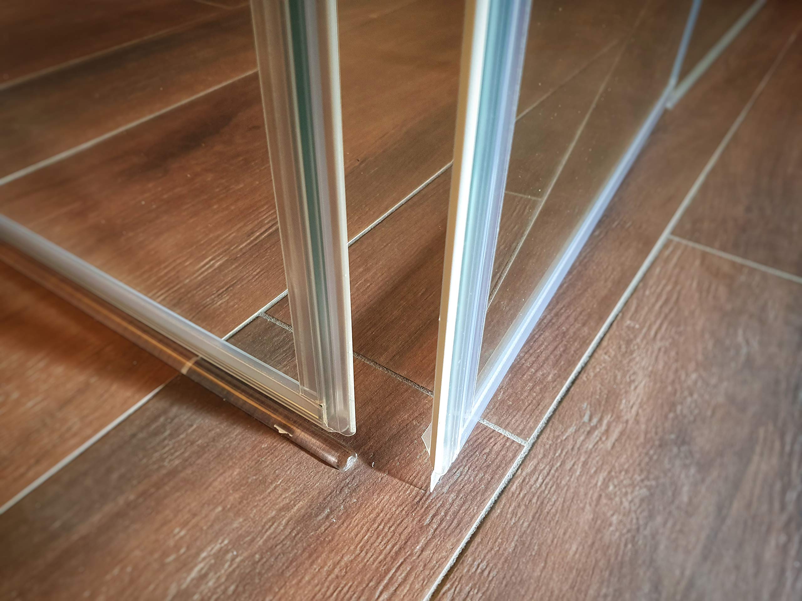 Kristhal Magnetische Duschdichtung 90° für Eckdusche (1 Paar) | 200cm Magnetdichtung für Flügeltür & Duschtür | Universal für 6mm, 7mm & 8mm Glasdicke | Transparentes Duschprofil Made in Germany