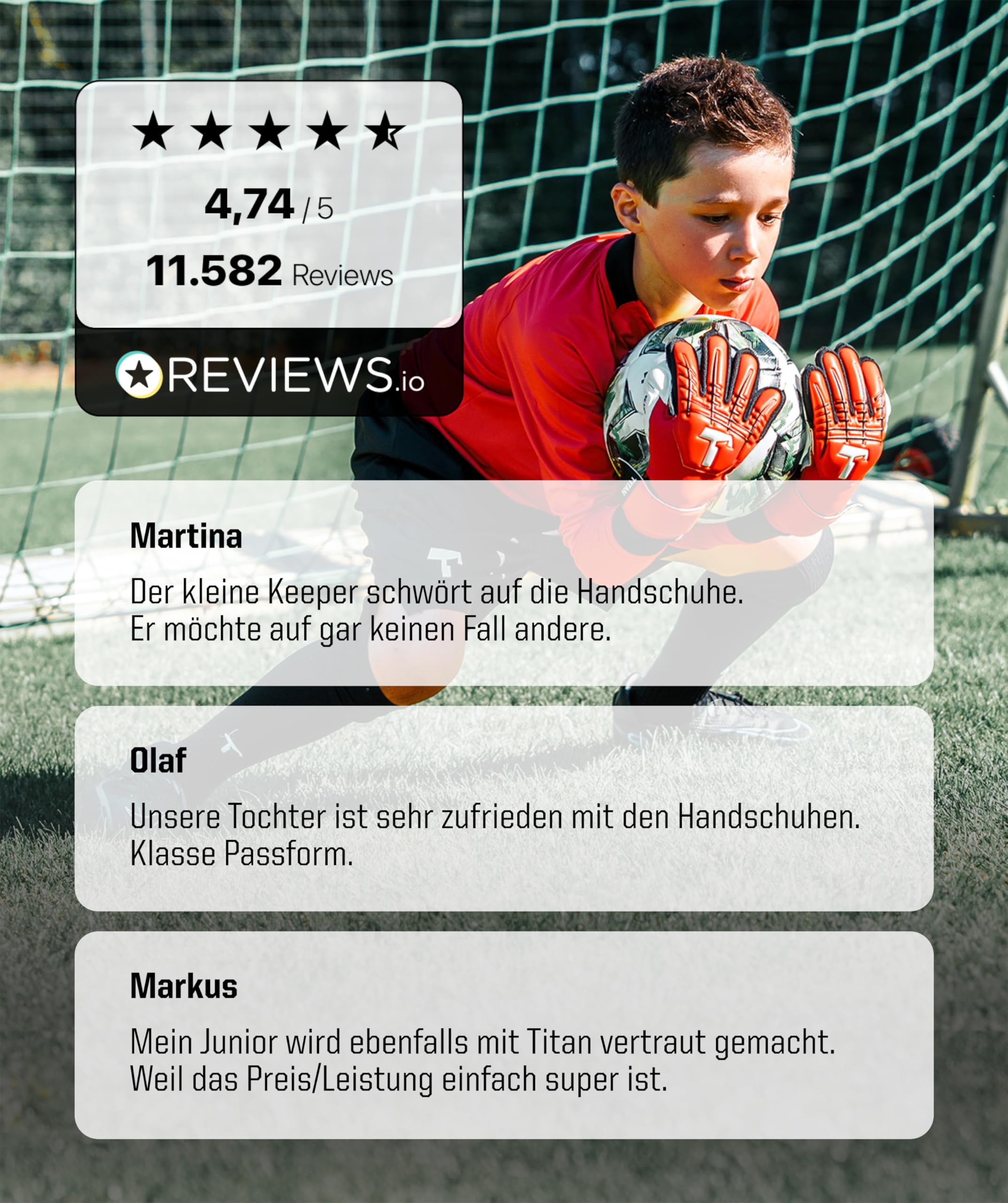 T1TAN Torwarthandschuhe Kinder Beast Junior, Größe 4-6, Alter 5-11 Jahre, 3mm Gorilla Grip, Tormannhandschuhe Jungen, Fußball Torwart Handschuhe, hoher, große Fangfläche, atmungsaktiv