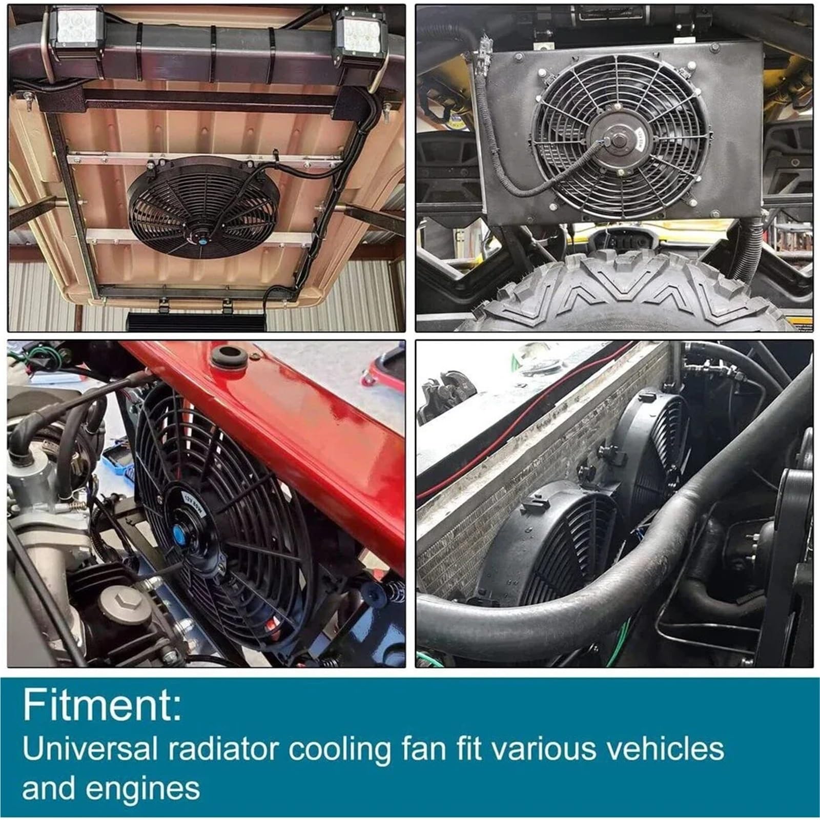 Vaschetta Radiatore Acqua con sensore Kit Di Raffreddamento Motore Con Ventola Sottile Per Radiatore Elettrico Push/pull Da 12 V E 80 W, 12''/10"/9"/7" Accessori Per Radiatori Per Auto(12 inch)