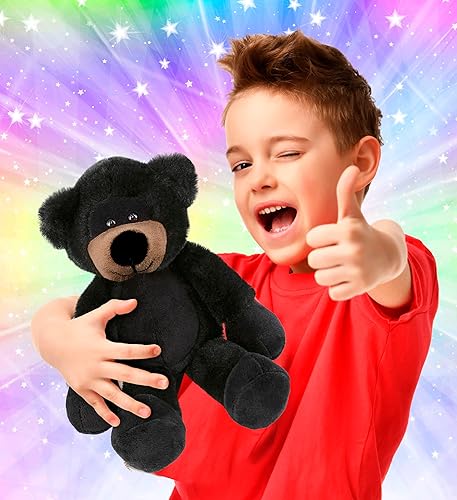 Miniatura 2 de DolliBu Peluche de oso negro – Oso negro suave y abrazable de pierna larga, adorable juguete de peluche para jugar, lindo regalo de vida silvestre