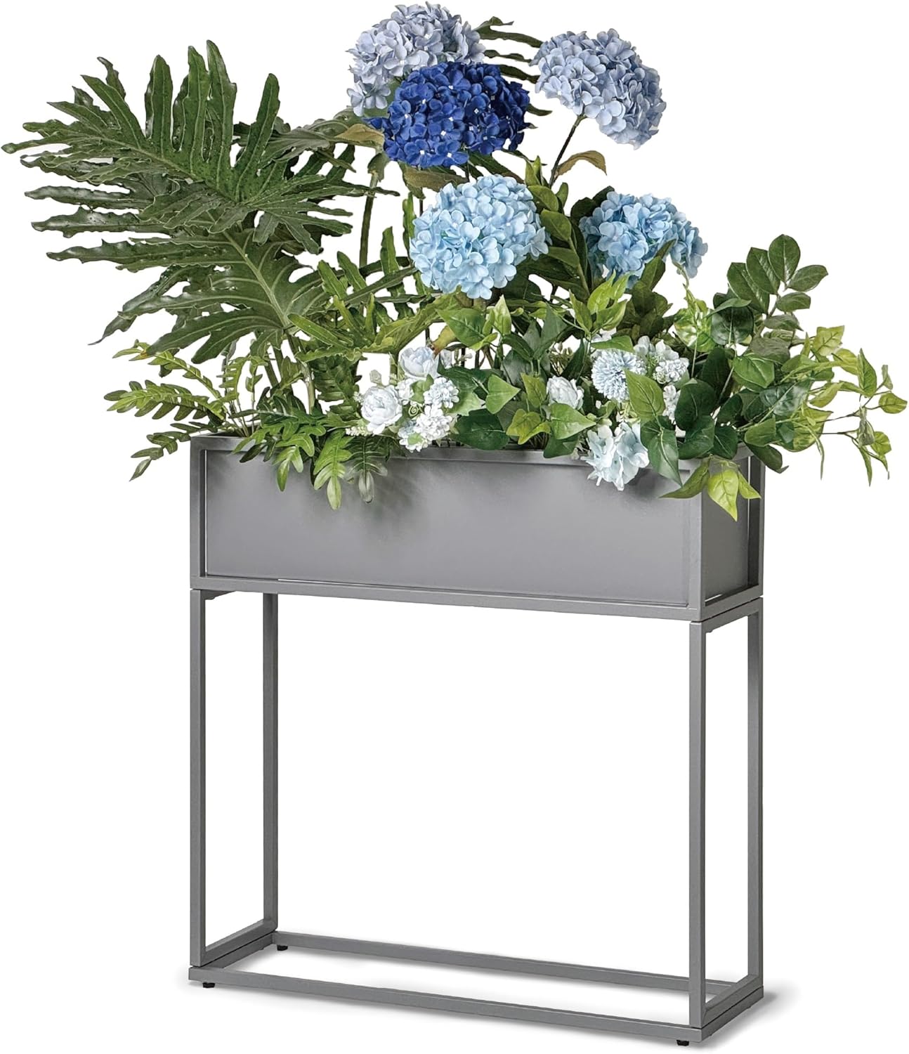 Cocoyard Elevated Planter Box - 28 Inch Durable Raised Garden Bed for Herbs and flowers - Stylish tall rectangular planter for outdoor plants for Patio Decor & Backyard Gardening - Narrow Plant Stand Gray 28"H