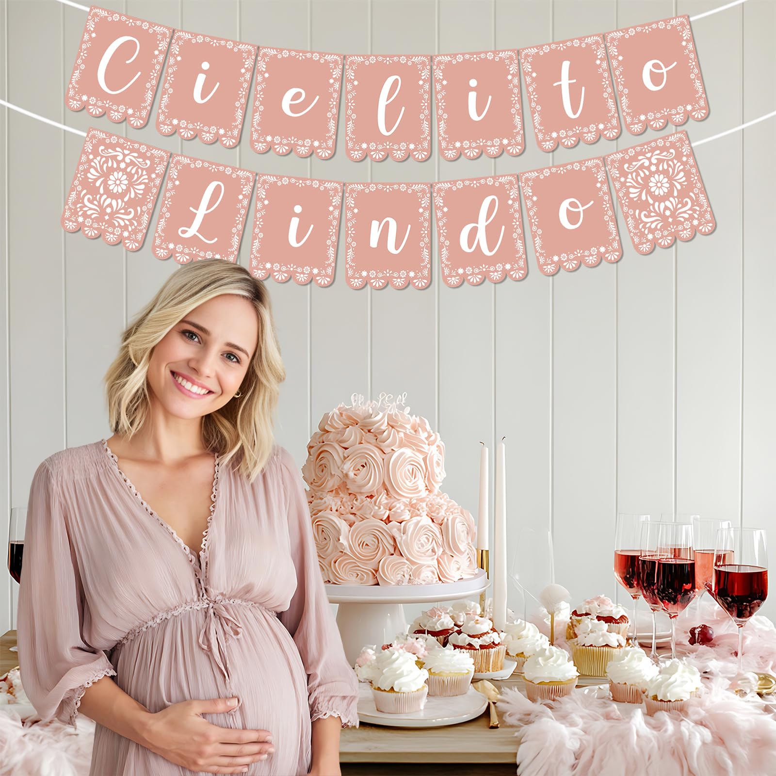Cielito Lindo Party Decorations Pink Cielito Lindo Papel Picado Banner Mexican Baby Shower Banner for Girls Baby Shower Mexican Cinco de Mayo Fiesta - Image 2