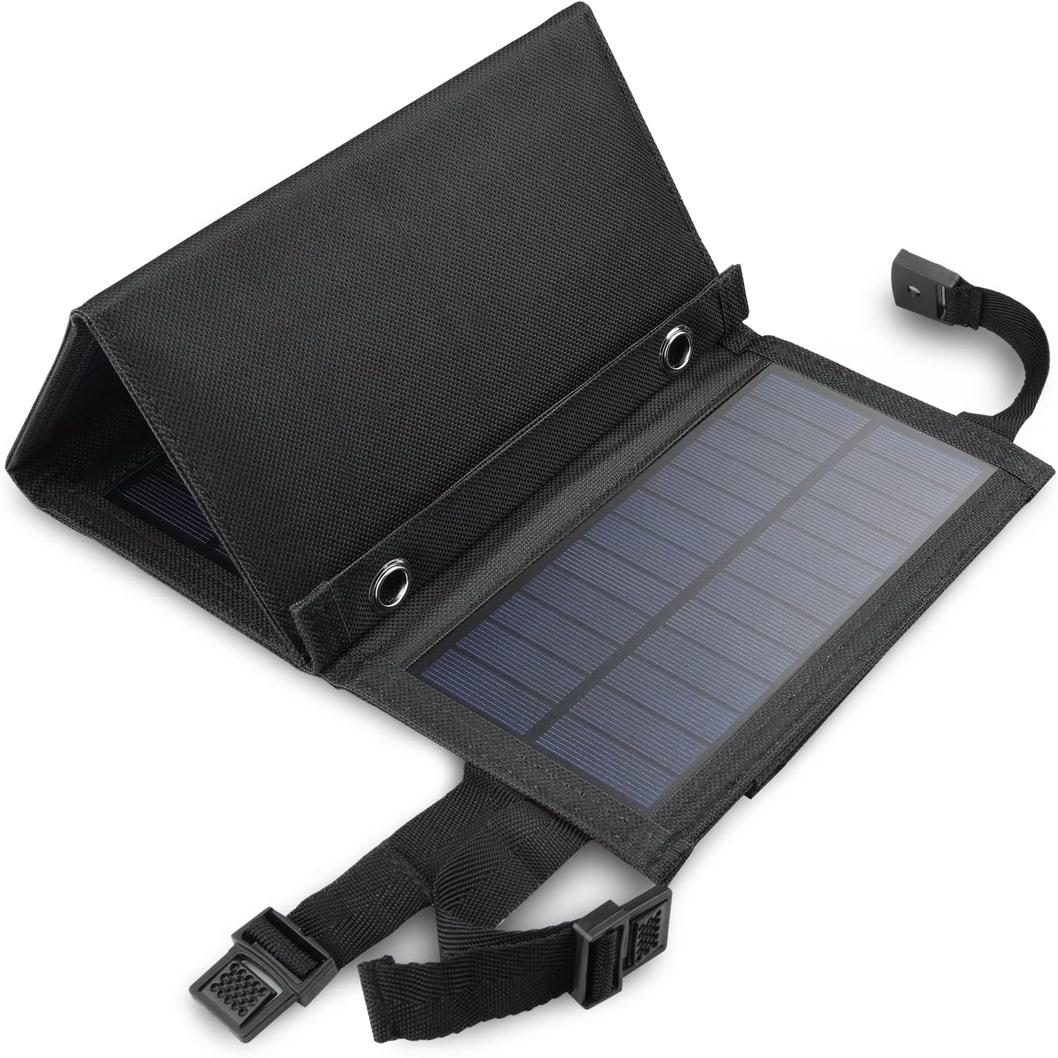 Portable Foldable Solar Panel 6W for Outdoor Charging USB Device Power Bank Earbuds Fans etc.(Not Very Suitable for Charging The Cellphone Directly)