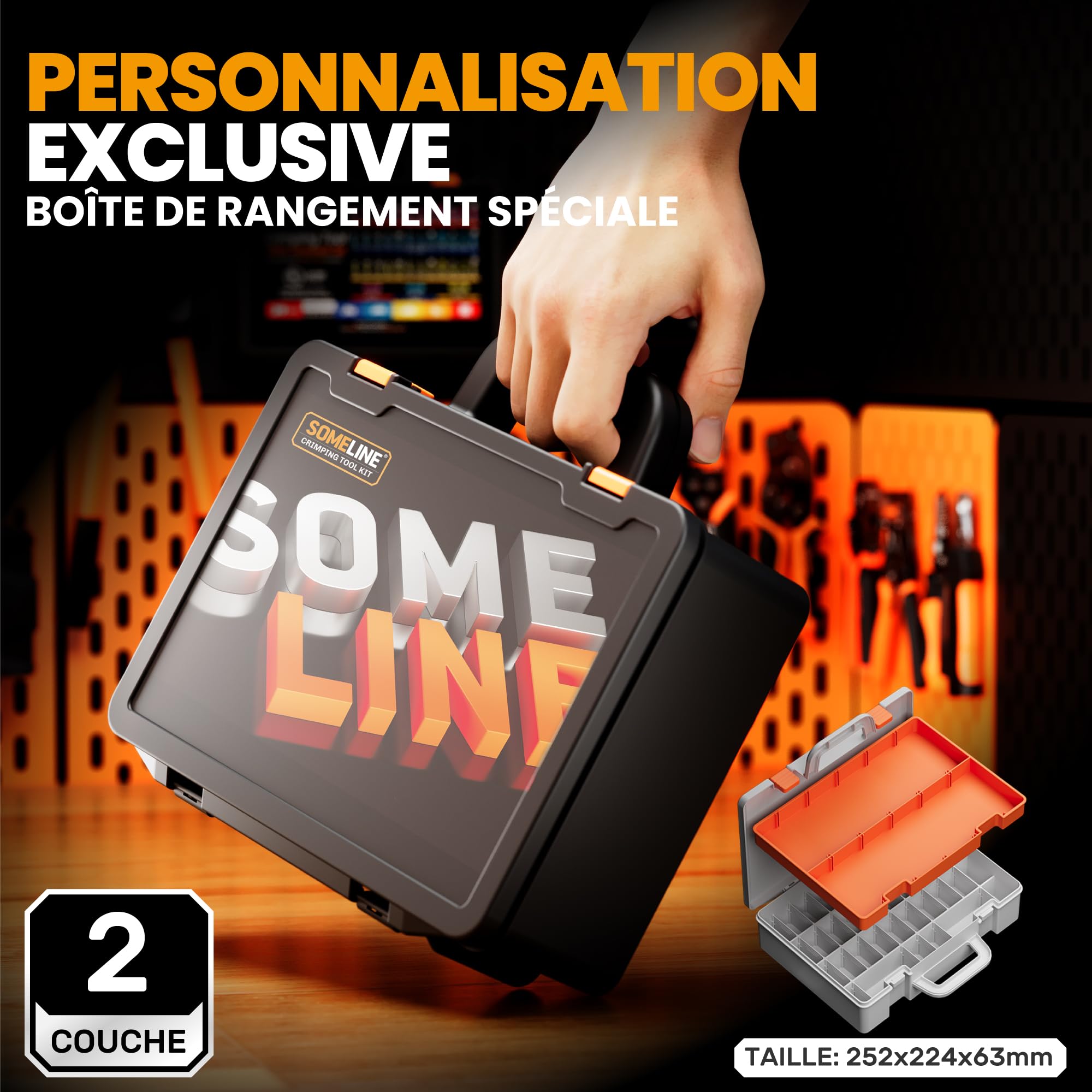 SOMELINE Pince à Sertir, Pince à Sertir Cosse Electrique 0,34-6 mm² avec 39 Tailles de Cosses Electriques à Sertir,avec Pince à Dénuder, Cosse à Sertir, Cosses de Câble Isolées, Pince Sertir Cosse