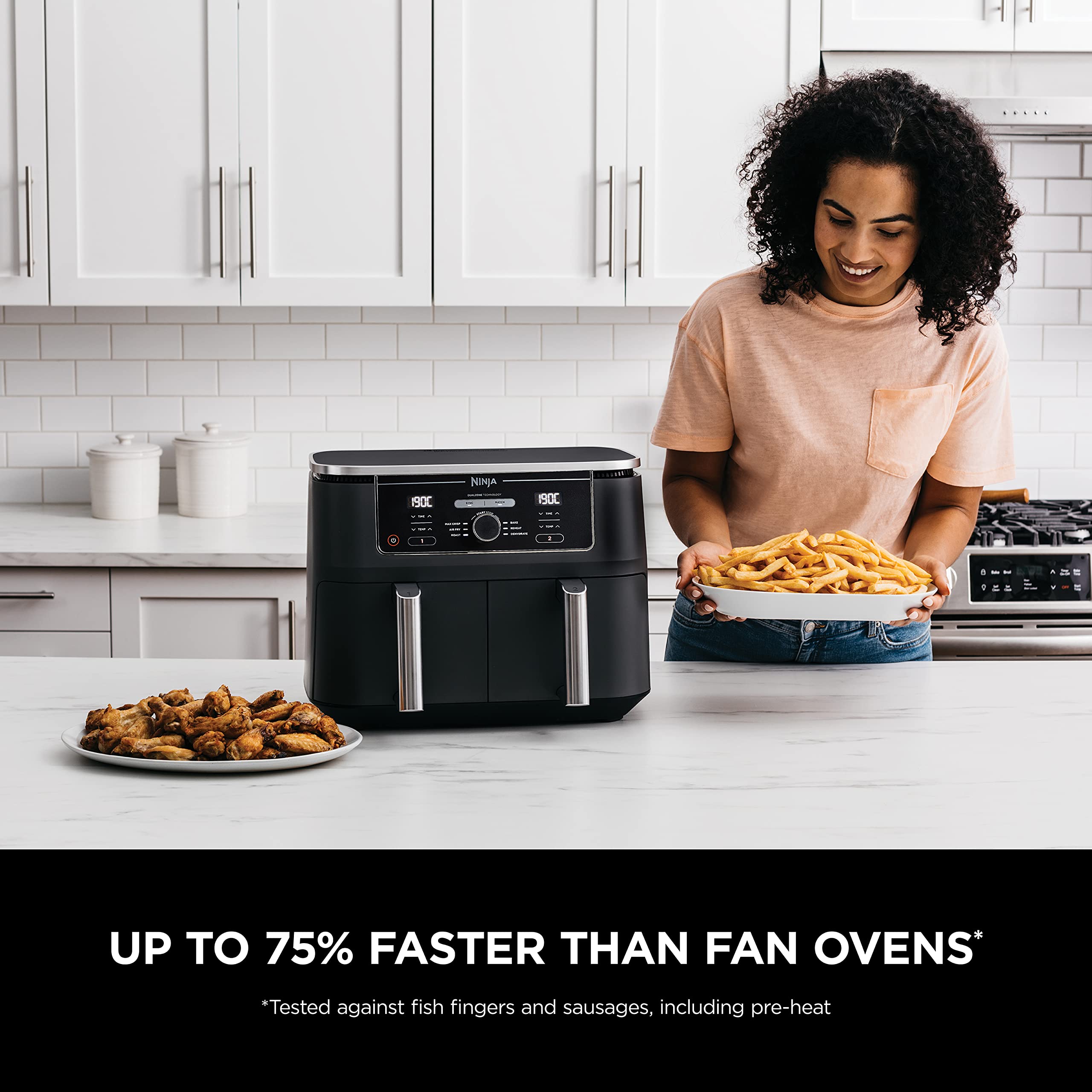 NINJA Foodi Max Dual Zone Air Fryer [AF400UK] 2 Drawers, 6 Cooking