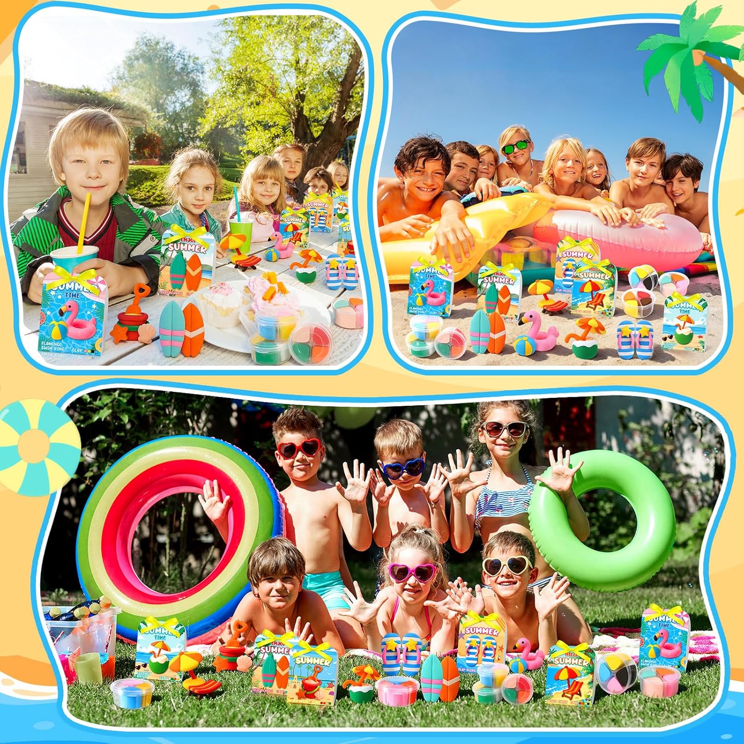 Capoda 30 Sets Air Dry Clay Kit for Kids Summer Beach Pool Craft Gifts DIY Modeling Clay Arts Crafts Kit for Summer Birthday Party Favors Art Projects Fun Activities Classroom Gifts Rewards Supplies