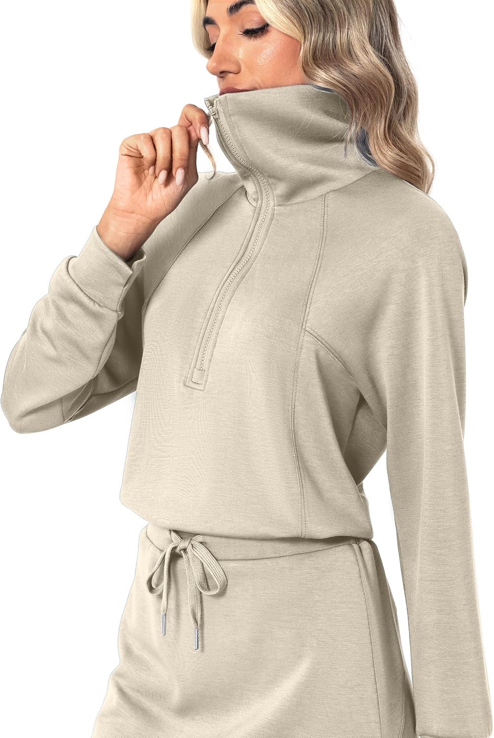 Casly Lamiit Women's 2 Piece Skirt Sets Athletic Tennis Skorts Tracksuit Half Zip Long Sleeve Sweatshirt Casual Outfits - Image 2